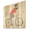 Designart - Hipster Man On A Bicycle - Children's Art Print on Natural Pine Wood